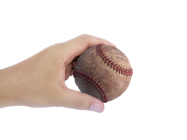 Baseball in hand, transparent background png