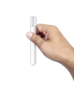 chemical test tube in hand transparent background png