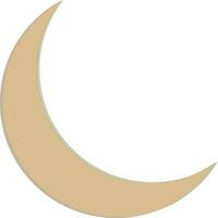 Flat illustration of crescent moon. vector