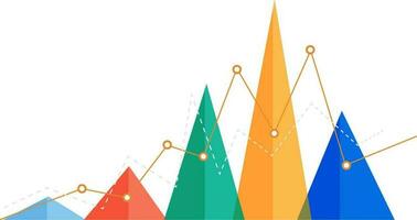 Colorful statistical graph infographic for Business. vector