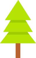 Flat illustration of green xmas tree. vector