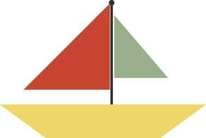 Flat illustration of colorful boat. vector