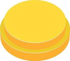 3D yellow circles infographic element for Business. vector