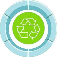 3D circle infographic with recycle symbol. vector