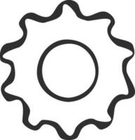 Flat illustration of cogwheel, Setting symbol. vector