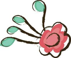 Hand drawn illustration of flower. vector