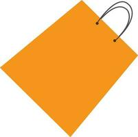 Orange paper shopping bag. vector