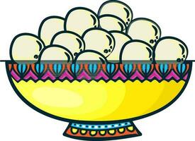 Decorative bowl with food. vector