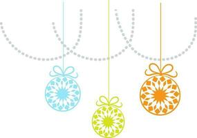 Flat illustration of colorful Christmas Balls. vector