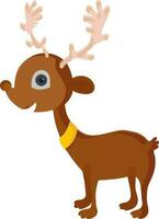 Illustration of cute brown reindeer. vector