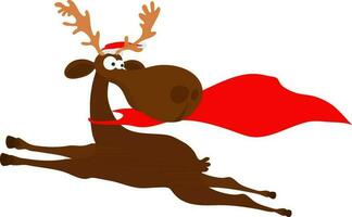 Illustration of running reindeer. vector