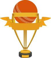 Trophy cup with blank ribbon. vector