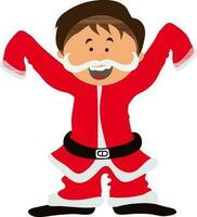 Cute boy in Santa Claus outfits for Christmas. vector