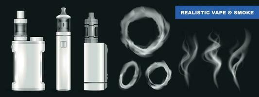 realista vape de fumar conjunto vector