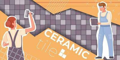 Ceramic Tile Collage vector