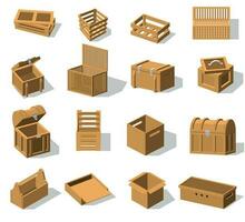 Isometric Boxes 3D Set vector