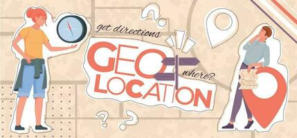 Geolocation Flat Collage vector