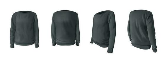 Sweatshirt Realistic Set vector