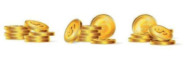 Coin Stacks Realistic Set vector