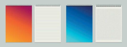 Metal Binders Notebook Set vector