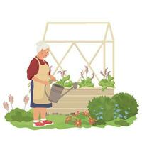 Home Gardening Grandma Composition vector