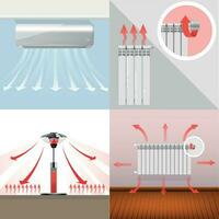 Heaters Flat 2x2 Set vector