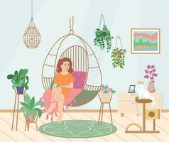 Home Gardening Flat Composition vector