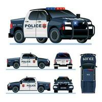policía coche conjunto vector