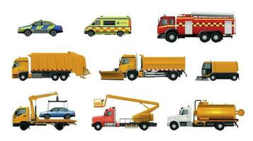 Municipal Vehicles Set vector