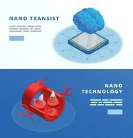 Nanotechnology Banners Set vector