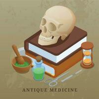 Ancient Science Isometric Composition vector