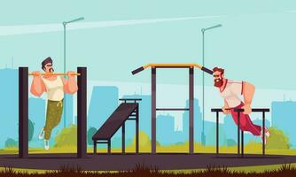 Cartoon Workout Concept vector