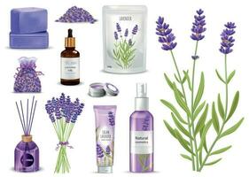 Realistic Lavender Set vector