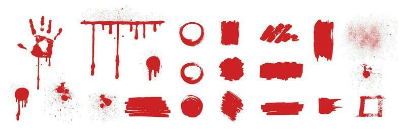Realistic Red Blots Set