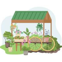 Gardening Market Stall Composition vector