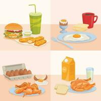 Chicken Products Menu Compositions vector