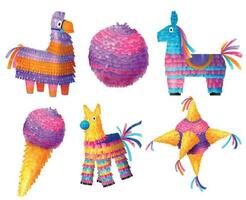 Realistic Pinatas Set vector