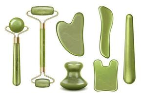 Jade Gua Sha Tools vector