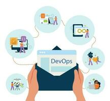 devops ingeniero plano concepto vector