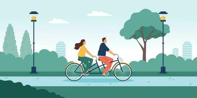 Tandem Bicycle Vector Illustration