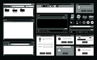 antiguo programas monocromo conjunto vector