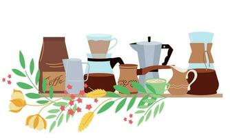 Coffee Cookware Flat Composition vector