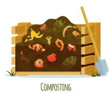 Compost Composting Flat Composition vector