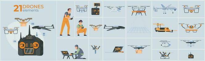 Drones Composition Set vector