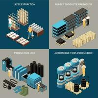 Rubber Production Technology 2x2 Concept vector