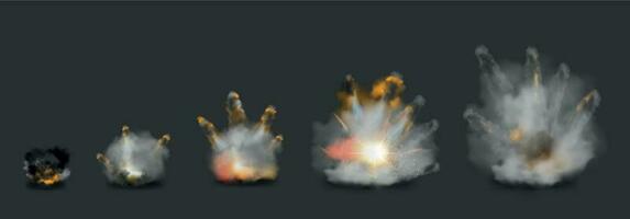 Realistic Explosion Stages vector