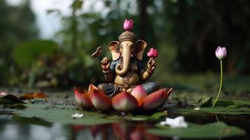 Ganesha illustration, Ganesh Chaturthi, Ganesh, Ganesha, Lord Ganesh, Lord Ganesha. Ai Generated photo