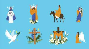 Easter Theme Flat Compositions vector