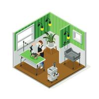 Isometric Grooming Salon Composition vector