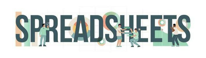 Spreadsheets Flat Text vector